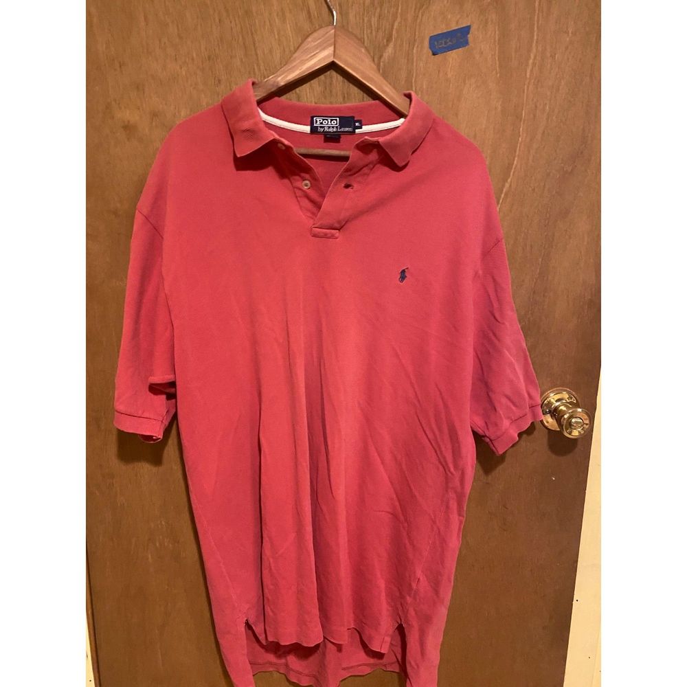 Polo Ralph Lauren Polo Shirt, Salmon Pink, Blue Pony Mens XL short Sleeve